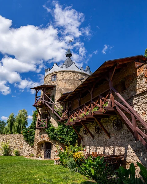 Resten Van Het Kasteel Stad Letychiv Een Zonnige Dag Regio — Stockfoto