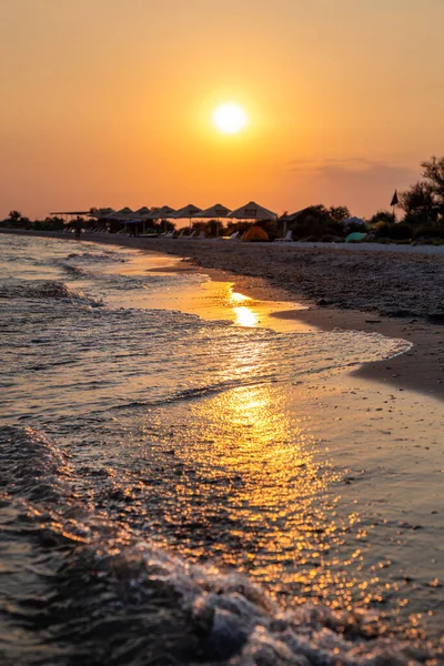 Закат Пляже Острове Джарылгач — стоковое фото