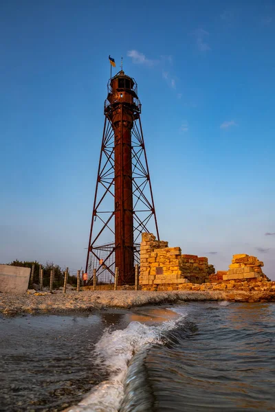 Морские Маяки Острове Джарылгач — стоковое фото