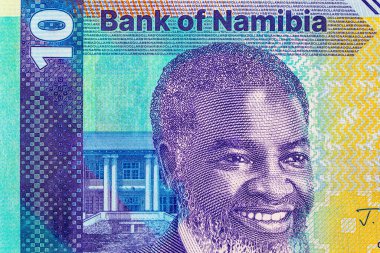 Namibya 10 dolar 2025 sent ve Dr. Sam Nujoma 'nın portresi. Yeni Namibya parası.