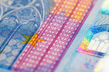 Avrupa Birliği 'nin 20 avroluk banknotu. Avrupa 'nın kağıt parası