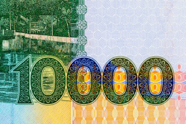 10.000 Dobra, Sao Tome ve Principe tasarımcılar için banknotun bir parçasıyla birlikte. Sao Tome ve Principe 'nin kağıt parası.