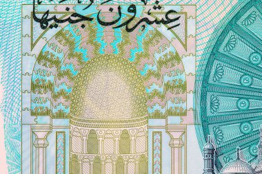 20 Pound Mısır 'da tasarımcılar için görüntünün bir parçası. Ulusal para birimi Mısır. Polimer para.