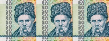 Taras Shevchenko 'nun resmine sahip 50 ruble Transnistria. Tanınmayan Transnistria Cumhuriyeti 'nin parası.