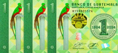 1 Quetzal, Guatemala ve General Jose Maria Orellana 'nın portresi. Guatemala 'nın parası