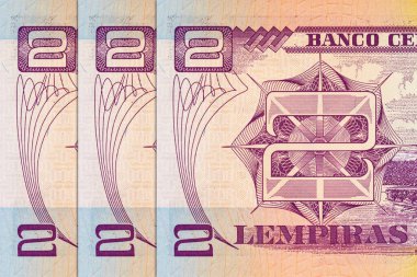 2 Lempiras, Honduras, 2019 Ada ve Amapala Limanı 'nın görüntüsüyle. Honduras parası