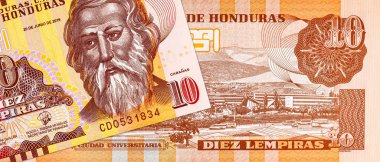 10 Lempiras, Honduras, 2019 Honduras Üniversitesi 'nin resmi. Honduras parası