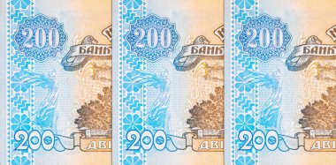 Ukrayna 'nın 200 hryvniası ve Lutsk Kalesi resmi. Ukrayna 'nın kağıt parası.