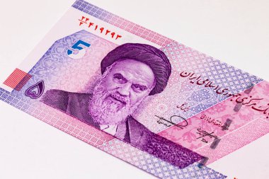 50000 Rials Iran with the image of Imam Ruhollah Khomeini. Money of Iran