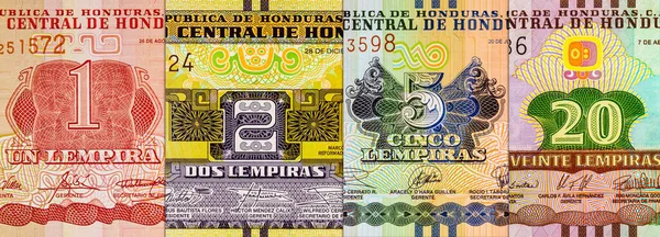 Lempira, çeşitli mezheplerden Honduras 'ı finanse ediyor. Honduras 'ın kağıt parası..