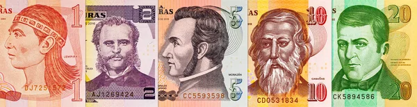 Lempira, çeşitli mezheplerden Honduras 'ı finanse ediyor. Honduras 'ın kağıt parası..