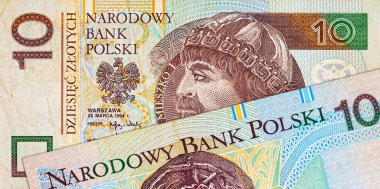 Polonya 'nın 10 zloti banknotu ve Prens Mieszko' nun portresi. Polonya 'nın kağıt parası