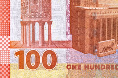 Suriye 'de 100 pound banknot, tasarımcılar için bir parça. Suriye 'nin kağıt parası.