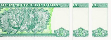 5 peso, Küba 1878 'de Mangos de Baragua' da A. Maceo ve İspanyol General A. Martinez Campos arasında konferans düzenlendi. Kâğıt para Küba.