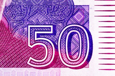 Tasarım için 50 rupi Pakistan banknotu. Pakistan 'ın kağıt parası..
