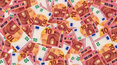 Tasarımcılar için 10 avroluk banknot. Avrupa Birliği ve Avrupa 'nın parası.