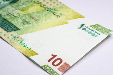 Tasarım için yeni İran 100 bin riyal banknotu. İran Para Birimi.