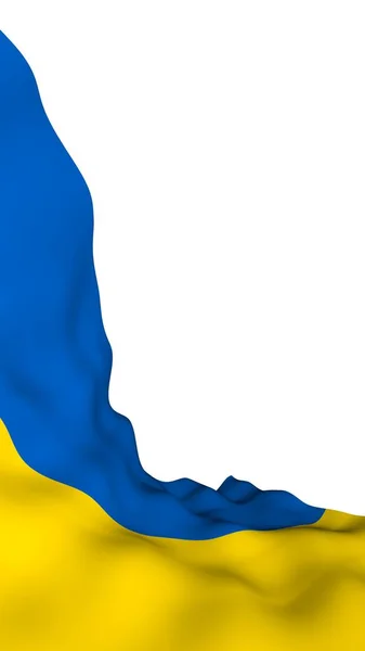 白い背景にウクライナの国旗 国旗と国家の標識 青と黄色のバイカラー 旗を振って3Dイラスト — ストック写真