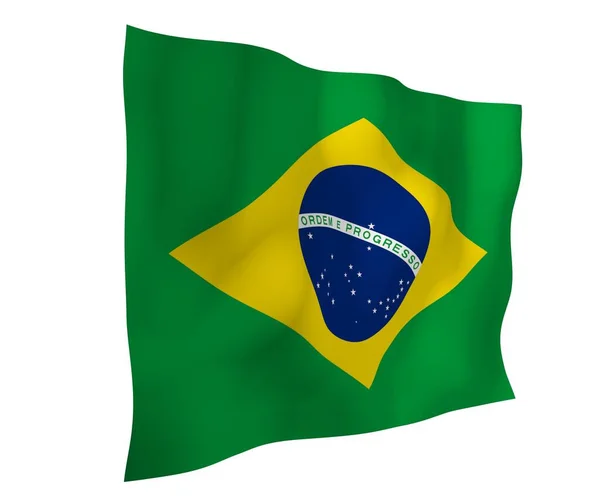 Flagge Brasiliens Schwenkend Ordem Progresso Ordnung Und Fortschritt Rio Janeiro — Stockfoto