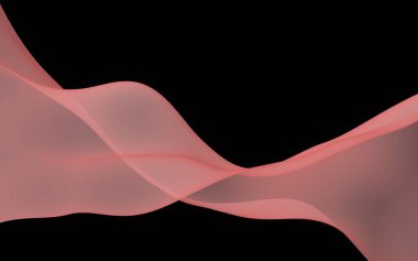 Soyut dalga. Eşarp. Siyah arka plan üzerinde parlak şerit. Soyut duman. Raster hava arka planı. 3d illüstrasyon