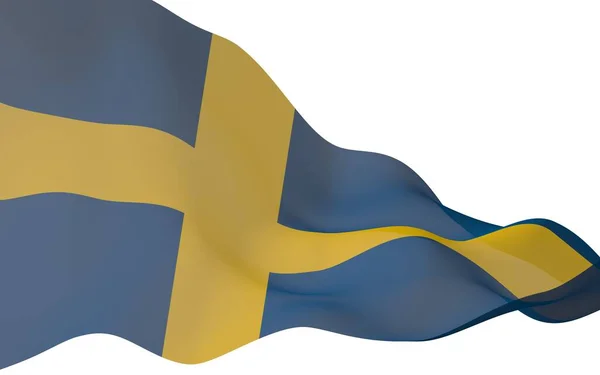 Bandiera Sweden Simbolo Ufficiale Del Regno Svezia Campo Blu Con — Foto Stock