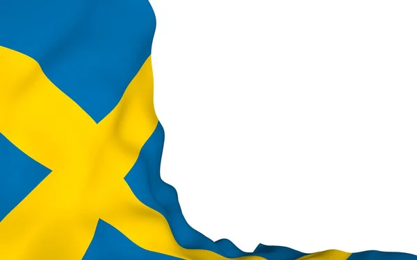 Die Flagge Schwedens Offizielles Staatssymbol Des Königreichs Schweden Ein Blaues — Stockfoto