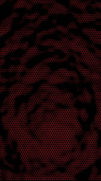 Voštof Červeném Pozadí Perspektivní Zobrazení Mnohoúhelníku Vypadá Jako Medový Hřeben — Stock fotografie
