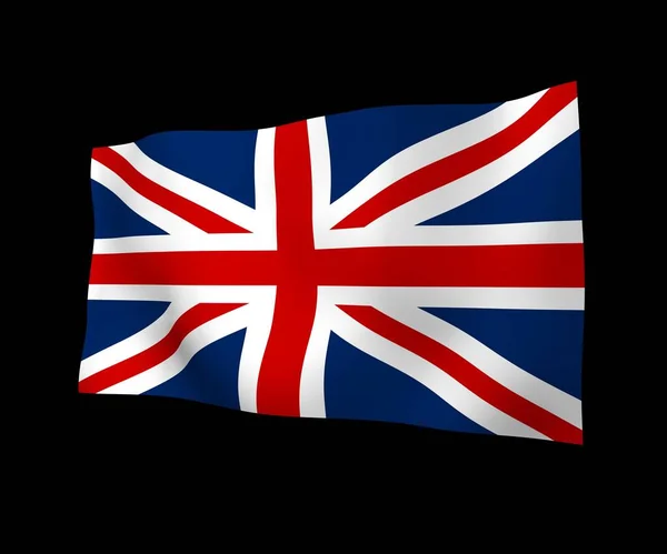 Zwaaiende Vlag Van Groot Brittannië Donkere Achtergrond Britse Vlag Verenigd — Stockfoto