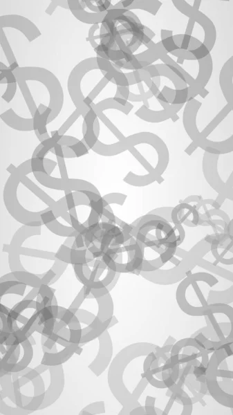 Gray Translucent Dollar Signs Dark Background Gray Tones Illustration — Stock Photo, Image