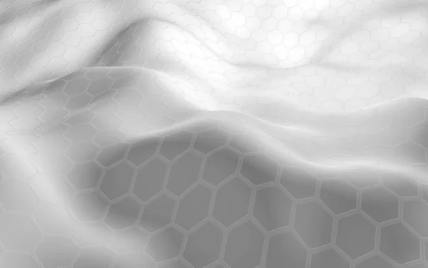 White Honeycomb Gradient Color Light Background Perspective View Polygon Look — Stock Photo, Image