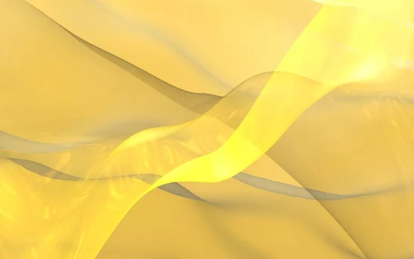 抽象金の背景 黄色の波と美しい背景 3Dイラスト — ストック写真