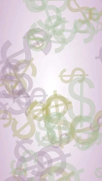 Bunte Durchscheinende Dollarzeichen Auf Weißem Hintergrund Illustration — Stockfoto