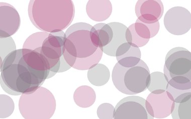 Beyaz arka plan üzerinde çok renkli yarı saydam daireler. Pembe tonları. 3d illüstrasyon