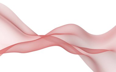 Soyut dalga. Eşarp. Beyaz arka plan üzerinde parlak şerit. Soyut duman. Raster hava arka planı. 3d illüstrasyon