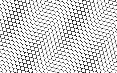 Beyaz arka planda siyah bal peteği. Çokgenin perspektif görüntüsü bal peteğine benziyor. İzometrik geometri. 3B illüstrasyon