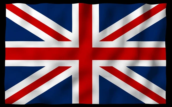 Viftande Flagga Storbritannien Mörk Bakgrund Brittisk Flagga Förenade Konungariket Storbritannien — Stockfoto