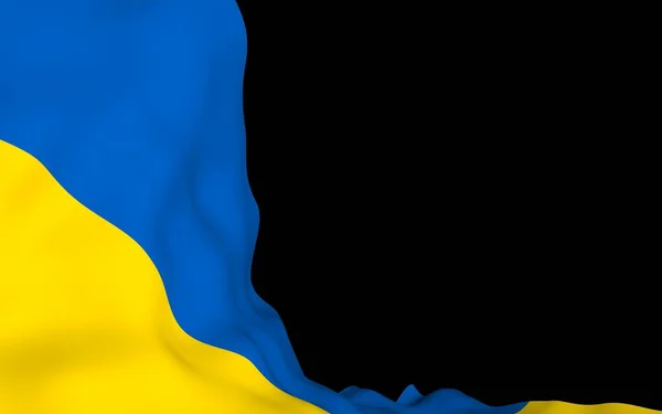 Ukrainas Flagga Mörk Bakgrund Nationella Flaggan Och Staten Ensign Blå — Stockfoto