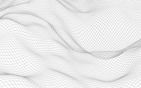 白色背景上的抽象景观 网络空间网格 高科技网络 — 图库照片