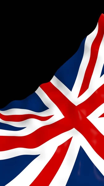 Acenando Bandeira Grã Bretanha Fundo Escuro Bandeira Britânica Reino Unido — Fotografia de Stock