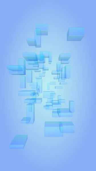 青と白の抽象的なデジタルと技術の背景 長方形を繰り返すパターン 垂直方向 3Dイラスト — ストック写真