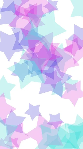 Multicolored Translucent Stars White Background Pink Tones Illustration — Stock Photo, Image