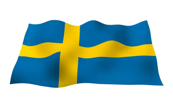 Die Flagge Schwedens Offizielles Staatssymbol Des Königreichs Schweden Ein Blaues — Stockfoto