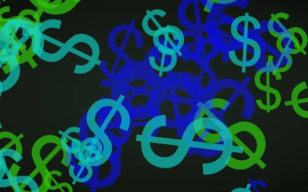 Multicolored Translucent Dollar Signs Dark Background Green Tones Illustration — Stock Photo, Image