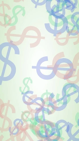 Multicolored Translucent Dollar Signs White Background Illustration — Stock Photo, Image