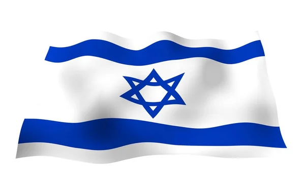 Vlag Van Israël Staatssymbool Van Staat Israël Een Blauwe Davidster — Stockfoto