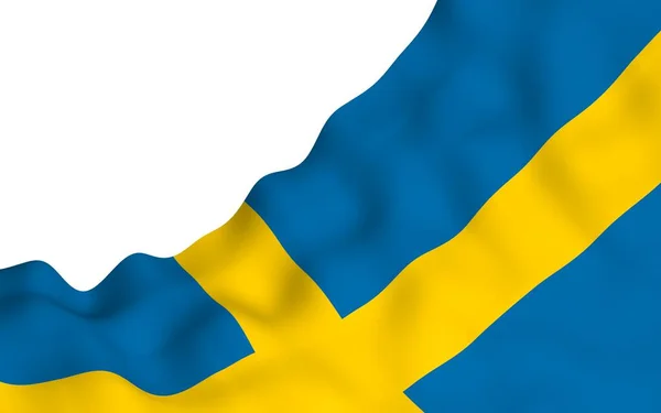 Flag Sweden Official State Symbol Kingdom Sweden Blue Field Yellow — Stock Photo, Image