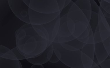 Soyut siyah arkaplan. Koyu şeffaf baloncuklu arkaplan. 3B illüstrasyon