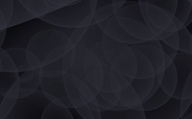 Soyut siyah arkaplan. Koyu şeffaf baloncuklu arkaplan. 3B illüstrasyon