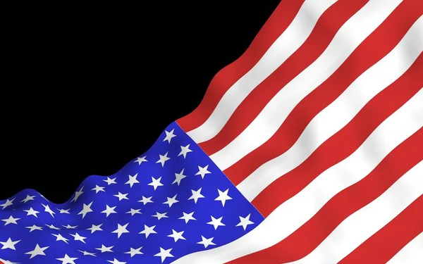 Waving Flag United States America Dark Background Stars Stripes State — Stock Photo, Image