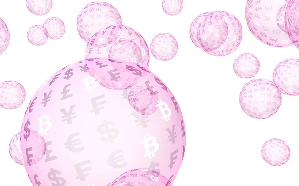 Bitcoin Bulle Financière Économique Crypto Monnaie Illustration Concept Entreprise Bulles — Photo